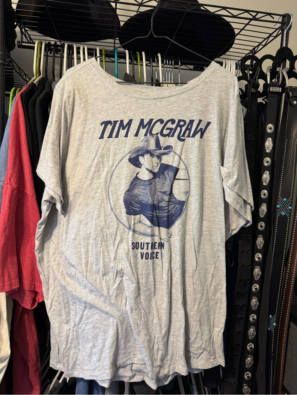 torrid Light Gray Tim McGraw Graphic Tee with Navy Print